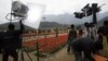 A Bollywood film unit prepares to shoot a scene of Hindi movie "Sadiyan" (Centuries) inside Kashmir's tulip garden in Srinagar April 9, 2008.