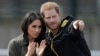 Pangeran Harry dan Meghan Markle di uji coba tim Invictus Inggris di Bath, 4 April 2018.