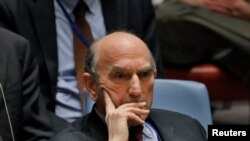 El enviado especial de Estados Unidos para Venezuela, Elliott Abrams, durante una reunión del Consejo de Seguridad de la ONU, el 28 de febrero del 2019. 