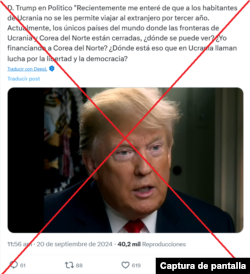 Captura de la desinformación en X.