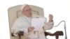 Pope Francis delivers his speech during his weekly general audience in St. Peter's Square at the Vatican, Sept. 12, 2018.