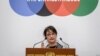 La representante especial de Naciones Unidas para Afganistán, Deborah Lyons, pronuncia su discurso en la conferencia de donantes en Ginebra, el lunes 24 de noviembre de 2020..