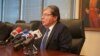 Canciller de Colombia, Carlos Holmes Trujillo hace declaraciones en Washington, el miércoles 9 de octubre de 2019. Foto: VOA/ Alejandra Arredondo.