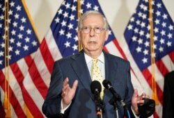 Mitch McConnell habla en el Capitolio de Estados Unidos en Washington. [Archivo]