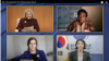 Panel de discusión sobre desigualdad de género en la Cumbre Virtual por la Democracia, desarrollado en EE. UU. el 8 de diciembre de 2021.