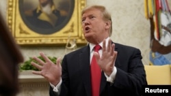 El presidente de EE.UU., Donald Trump, habla en la Casa Blanca sobre el problema de inmigración en la frontera sur del país, el martes 2 de abril de 2019.
