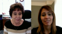 La venezolana Vanessa Ledezma en entrevista con Gioconda Tapia Reynolds. Photo: video grab.