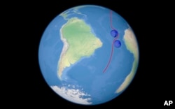 A computer simulation shows the flight of a prospective Russian nuclear-powered cruise missile en route to target.