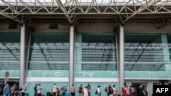 Entrada del Aeropuerto Augusto C. Sandino de Managua en Managua el 20 de mayo de 2020.