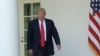 President Donald Trump walks out of the Oval Office into the Rose Garden of the White House in Washington, June 1, 2017. Republican lawmakers have begun to press Trump on whether tapes exist from his conversations with since fired FBI director James Comey
