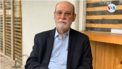 El hoy exmagistrado nicaragüense Rafael Solís en una entrevista con la VOA en 2019. Foto Houston Castillo.