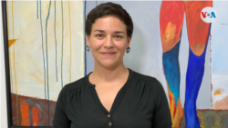 Tamara Dávila, miembro de la Unidad Nacional Azul y Blanco, lamentó la salida de la Alianza Cívica por la Justicia y la Democracia de la Coalición Nacional. Foto Donaldo Hernández, VOA.