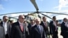 Russian President Vladimir Putin and his Turkish counterpart Recep Tayyip Erdogan visit the MAKS 2019 air show in Zhukovsky, outside Moscow, Russia, Aug. 27, 2019.