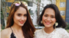 Aktris Cinta Laura dan reporter VOA Ribka Gemilangsari di Los Angeles, California.