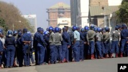 Armed Riot Police Presence in Harare Zimbabwe Elections