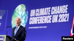 Joe Biden durante su intervención en la cumbre climática COP26 el 2 de noviembre de 2021 en Glasgow, Escocia.