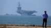 The USS Carl Vinson is anchored at Tien Sa Port in Danang, Vietnam, March 5, 2018.