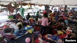 Migrantes haitianos albergados en Monterrey, México, el 4 de octubre de 2021.