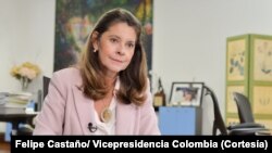 La vicepresidenta de Colombia, Marta Lucía Ramírez, en entrevista con la Voz de América. [Foto de archivo]