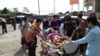 Indonesia earthquake victim is treated by first responders in Lombok, Indonesia, Thursday, Aug. 9, 2019. (Photo: Nurhadi Sucahyo for VOA Indonesia) 
