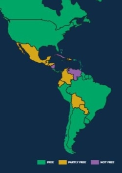 Mapa Libertad Global 2020, Freedom House.
