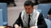 FILE - Sacha Sergio Llorentty Soliz, the permanent representative of the president of the U.N. Security Council, is pictured at the U.N., July 22, 2014. He says the council supports an African Union initiative to deploy a fact-finding mission to the Eritrea-Djibouti border.