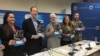 US Mission officials in Uganda led by Ambassador Deborah Malac (C) launch the second report on US Aid to Uganda, Aug. 2, 2018. (H. Alhumani for VOA)