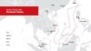 South China Sea territorial claims map. China uses a U-shaped nine-dash line that leaves spaces between those lines open to interpretation.