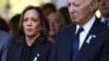FILE - Calon presiden dari Partai Demokrat, Wakil Presiden Kamala Harris dan Presiden Joe Biden saat menghadiri upacara Peringatan 9/11 di New York, 11 September 2024. (Yuki Iwamura/AP)