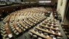 Rep. Choi Won-sik, second from right, of the opposition People's Party, speaks at the National Assembly in Seoul, South Korea, Monday, Feb. 29, 2016.