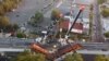 Vista aérea del accidente del metro de la Ciudad e México ocurrido el 4 de mayo de 2021.