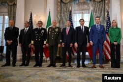 Reunión entre funcionarios del Departamento de Estado de EEUU y el gabinete de seguridad de México el 27 de febrero de 2025. Foto: Reuters.
