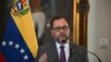 El canciller de Venezuela, Yvan Gil, durante una conferencia de prensa en Caracas el 15 de febrero de 2024.