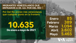 Migrantes venezolanos que entraron a Estados Unidos por Del Río