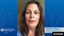 “Es aberrante que los defensores de derechos humanos en Colombia tengan que asumir tantos riesgos para avanzar en sus causas”: Juliette de Rivero, representante en Colombia de la Alta Comisionada de ONU para los Derechos Humanos. [Foto: Cortesía]