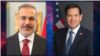 مارکو روبیو و هاکان فیدان، وزیران امور خارجه آمریکا و ترکیه 