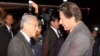 Malaysian Prime Minister Mahathir Mohamad and Pakistani Prime Minister Imran Khan are pictured at the airport near Islamabad, March 21, 2019. Mohamad is on an official three-day visit focused on investment deals. (Photo courtesy of Pakistani prime minister's office)