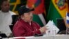 El presidente de Nicaragua, Daniel Ortega, asiste a la cumbre de la Alianza Bolivariana para los Pueblos de Nuestra América o ALBA, en el palacio presidencial de Miraflores en Caracas, Venezuela, el miércoles 24 de abril de 2024. (Foto AP/Ariana Cubillos)