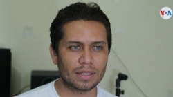 El periodista nicaragüense Cristhoper Mendoza, de la organización PCIN. Foto Houston Castillo, VOA.