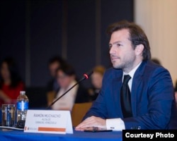 Ramón Muchacho, alcalde de municipio Chacao, en Caracas, Venezuela, inhabilitado por el gobierno declara ante expertos de la OEA.