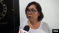 Brenda Gutierrez, miembro del Comité de Madres que pide que la libertad acordada de los presos políticos en Nicaragua no pase del 30 de mayo. Foto: Daliana Ocaña - VOA.