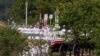 A horse-drawn caisson carries the casket containing the remains of Sen. John McCain, R-Ariz., to his burial sight at the United States Naval Academy Cemetery in Annapolis Md., Sunday, Sept. 2, 2018. McCain died Aug. 25 from brain cancer at age 81.