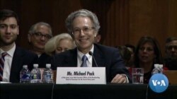 Michael Pack, el nuevo director ejecutivo de la Agencia de Medios Globales de EE.UU., a la que pertenece la VOA, durante una audiencia en el Senado el 21 de mayo de 2020.