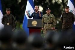 El presidente de El Salvador, Nayib Bukele, anuncia la quinta fase del plan Control Territorial en San Salvador, el 23 de noviembre de 2022.