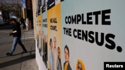Un rótulo promueve la participación en el censo 2020 en la ciudad de Seattle, Washington. 23 de marzo de 2020. [Foto de Archivo]
