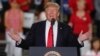 President Donald Trump speaks at a rally endorsing the Republican ticket in Erie, Pennsylvania, Oct. 10, 2018.