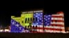 Bosnia -- Sarajevo City Hall lit up in honor of US president elected Joe Biden, November 8, 2020, Sarajevo