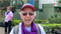 La activista nicaragüense exiliada en Costa Rica Ana Quirós. Foto Houston Castillo, VOA.