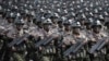 Commandos march across the Kim Il Sung Square during a military parade in Pyongyang, North Korea, to celebrate the 105th birth anniversary of Kim Il Sung, the country's late founder, April 15, 2017.