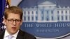 U.S. White House Press Secretary Jay Carney in the briefing room in Washington, January 18, 2012